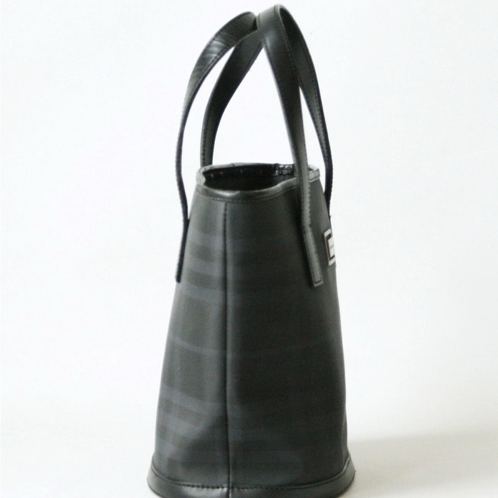 Burberry London Italy Black Check Canvas Mini Bucket bag - Picture 7 of 12